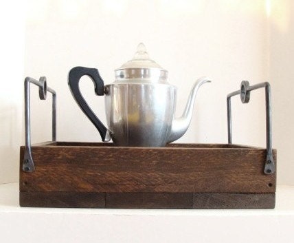Weddings Woodland Container Holder Tray Iron Forged Handles