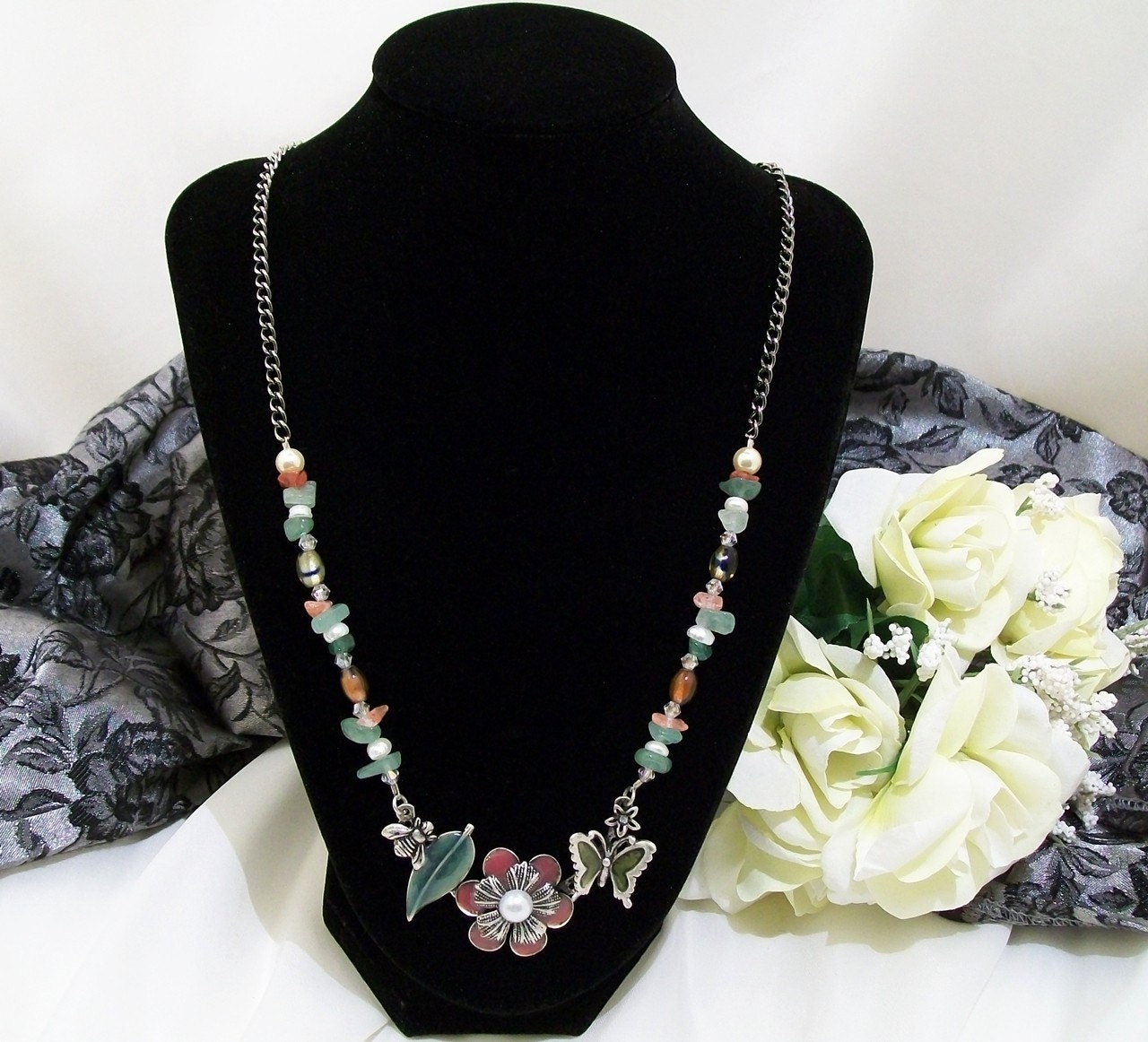Bumble Bees and Butterflies Necklace