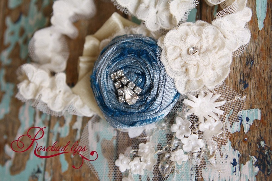 Betty Vintage Style Old, New, Borrowed, Blue Garter- Perfect gift for bride-to-be