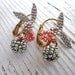 Fruits de la foret exquisite tiny Antique glass beads earrings
