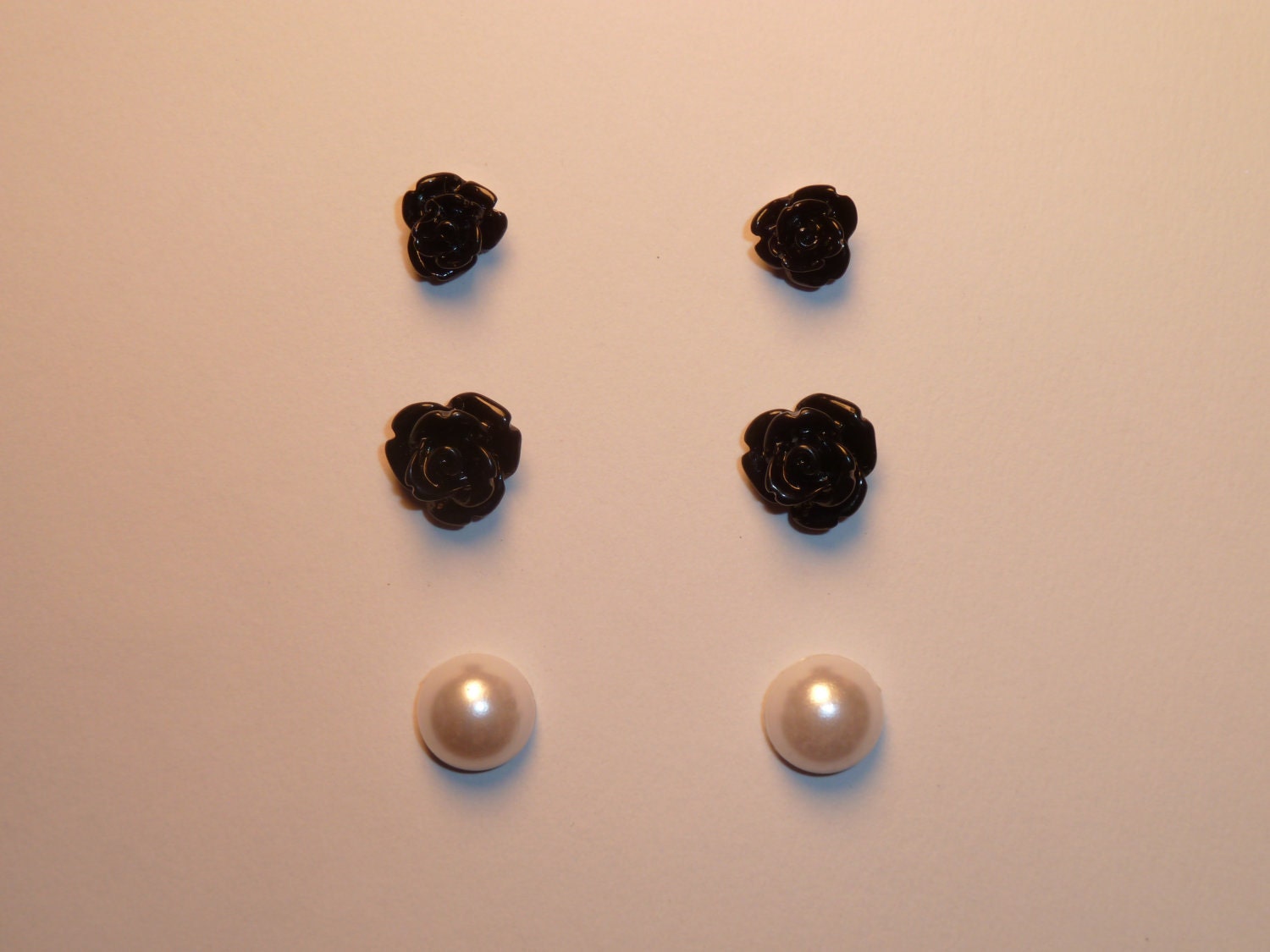 Black and White Earring Trio