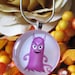 Little Hottie Pink and Cute Monster Glass Pendant