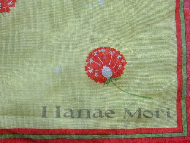 Vintage Hanae Mori Red Carnation Do-Rag Scarf Handkerchief