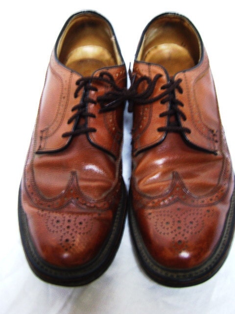 Wingtip Shoes,  Leather Oxford, Brown, Vintage 12A, Man's, Dexter, Made in USA, Business Geek, Perforated