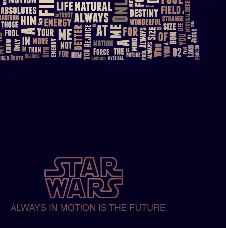 STAR WARS  Typography  Print poster canvas quotes famous phrases words cinema artwork home decor