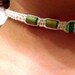 Green Apple Mosaic Hemp Choker with Matching Earrings