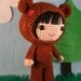 Crochet Pattern- Naomi in the bear costume amigurumi doll