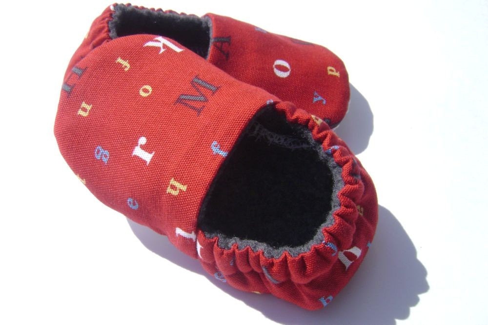 Now I Know My ABC'S - Soft Soled Baby Shoes - Slippers - 6-12 months