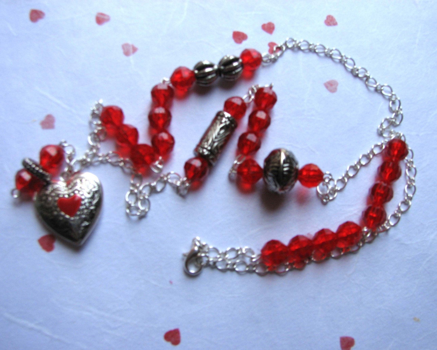 CRIMSON LOVE- Heart Locket Necklace