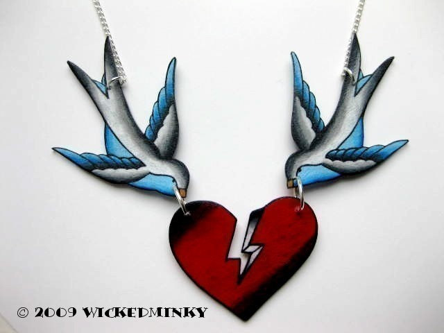 broken heart tattoo. roken heart necklace
