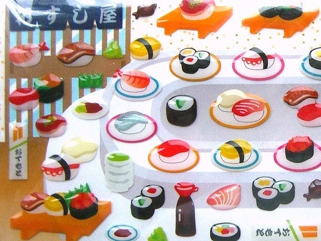  Cute Japanese Food Stickers By Mind Wave - Sushi (S654)