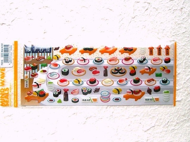  Cute Japanese Food Stickers By Mind Wave - Sushi (S654)