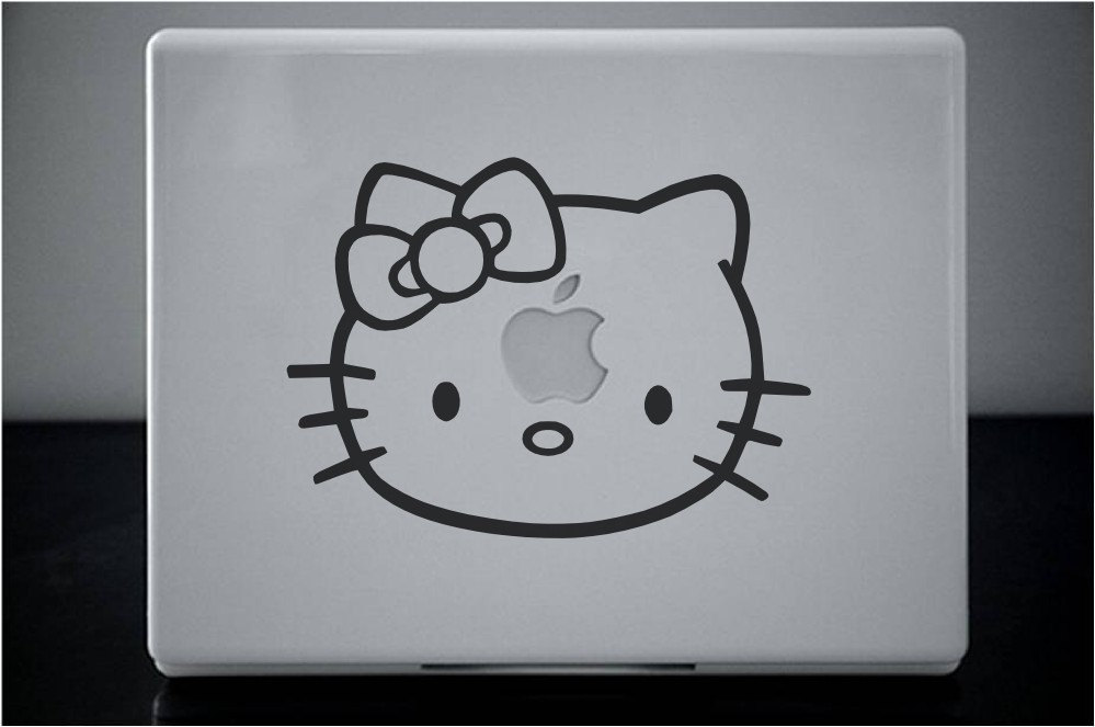 Kitty Hello MacBook Pro Laptop MacJac, vinyl sticker decal by Lana Kole
