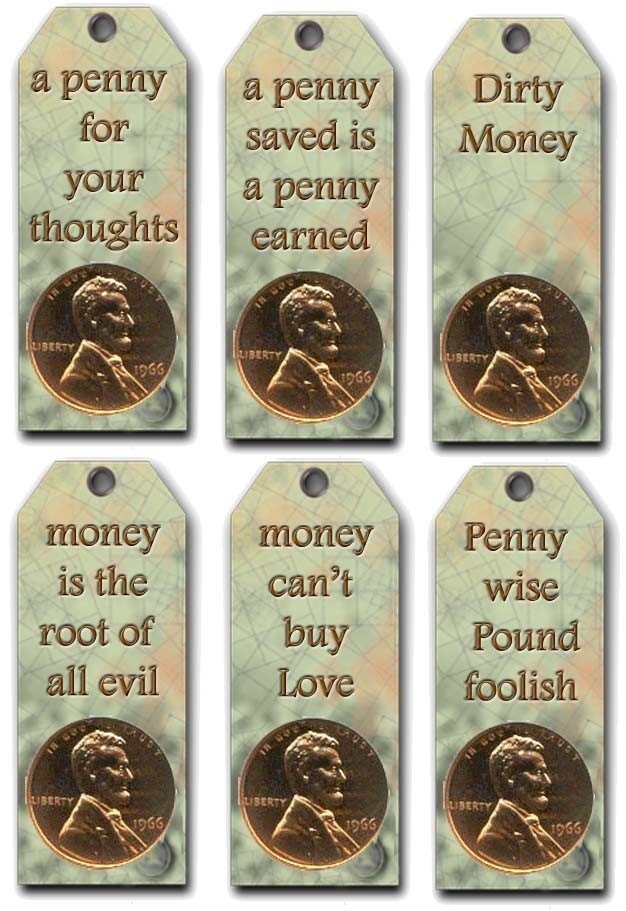 funny money quotes. Funny Money Quotes on Tags for the scrapbooker Digital Collage Sheet no