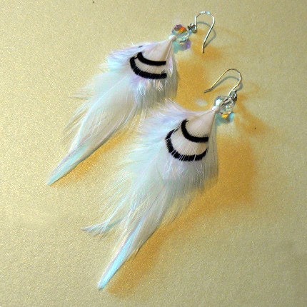 white feather earrings