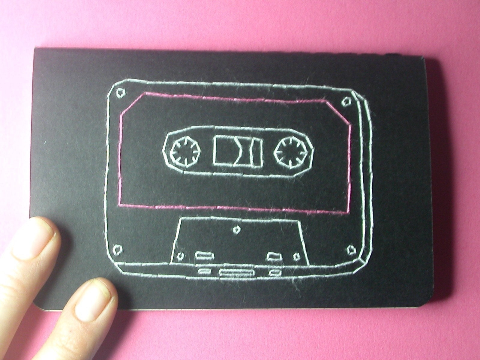 embroidered mix tape pocket journal