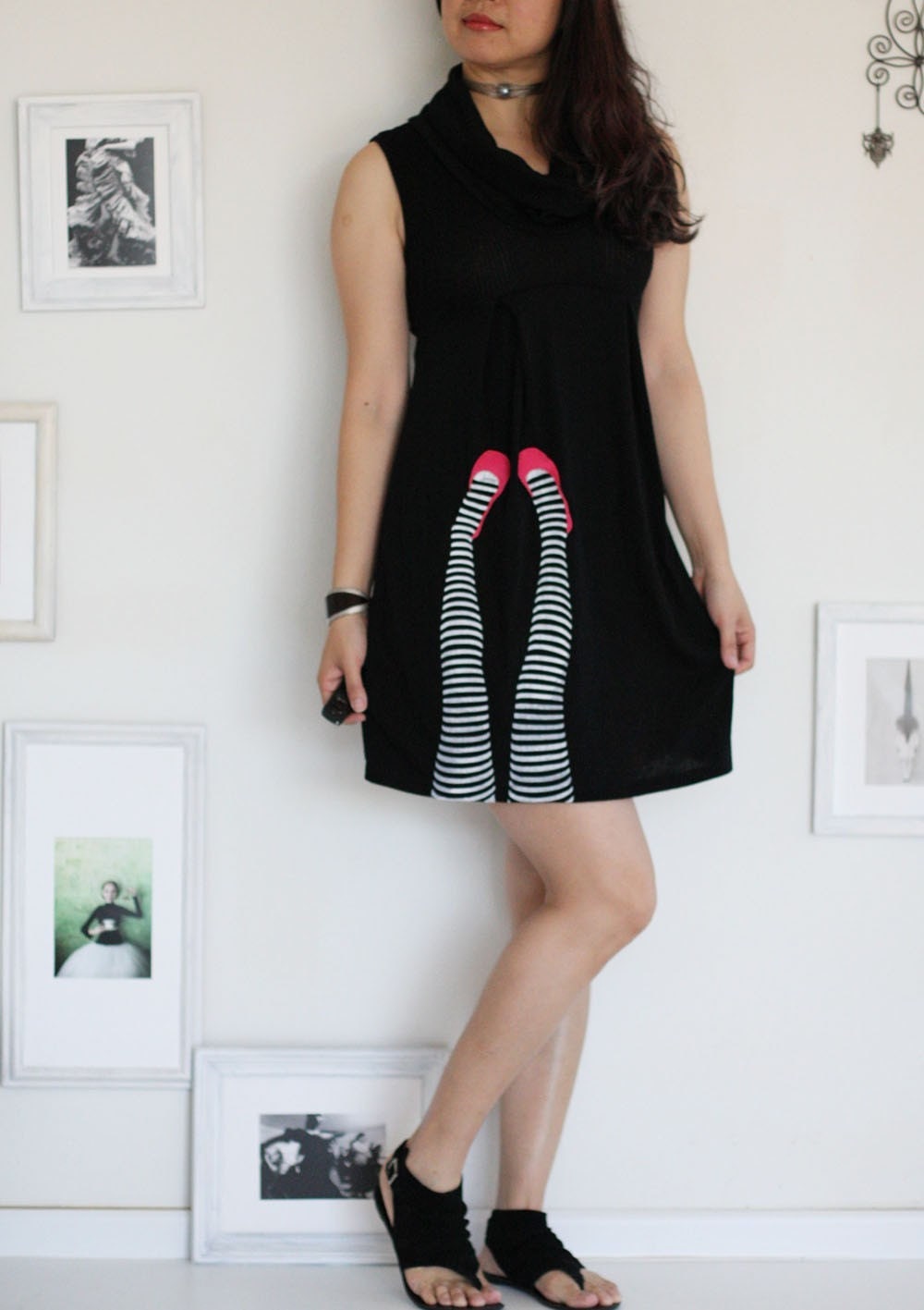 Black dress-Legs on the wall-size Small
