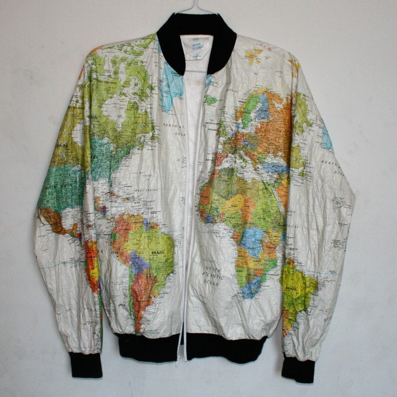 Wearin' The World Map Jacket. From estateliving