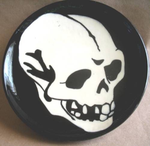 day of dead skull tattoo miami ink. Day Of The Dead TATTOO INSPIRED SKULL POTTERY PLATE. From robnzak