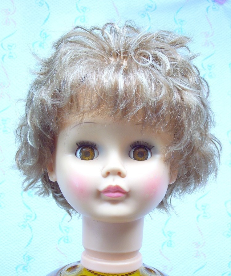 Brown Hair Mannequin. curly hair brown eyes