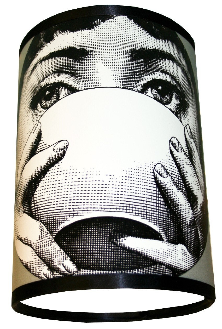 Cole and Son Fornasetti Handmade Wallpaper Lampshade 6inches. From lovefrankieproducts