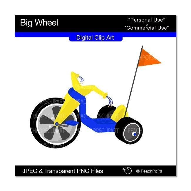 clip art girl and boy. Big Wheel - digital clip art