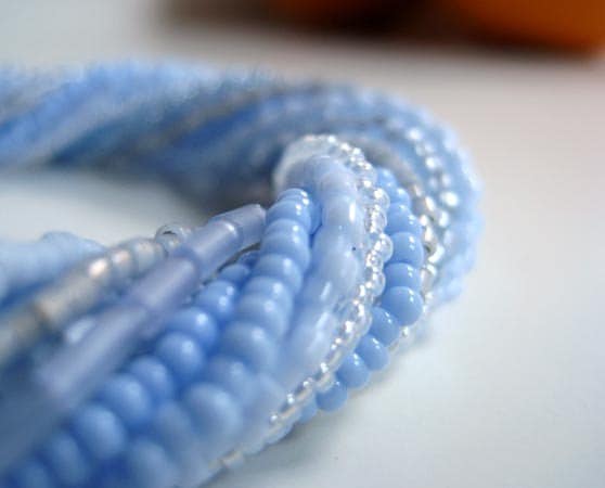 Powder Blue Twisted Beaded Bracelet