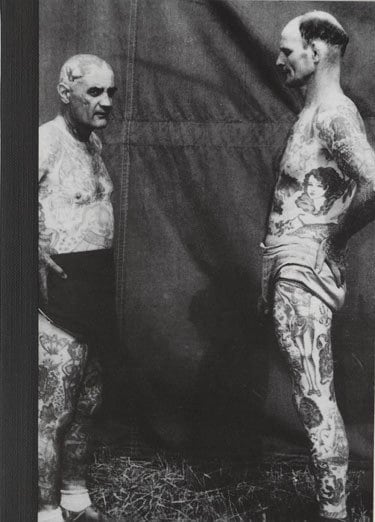 Beautiful, unusual, erotic old images of tattooed people from another era adorn the front and back of these approximately 7 ½” X 5” X ¼” one-of-a-kind 