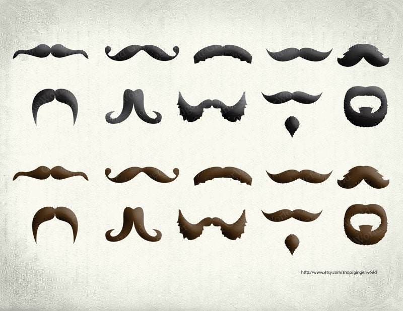 MUSTACHE Clip ART Digital Collage sheet-perfect for scrapbooking