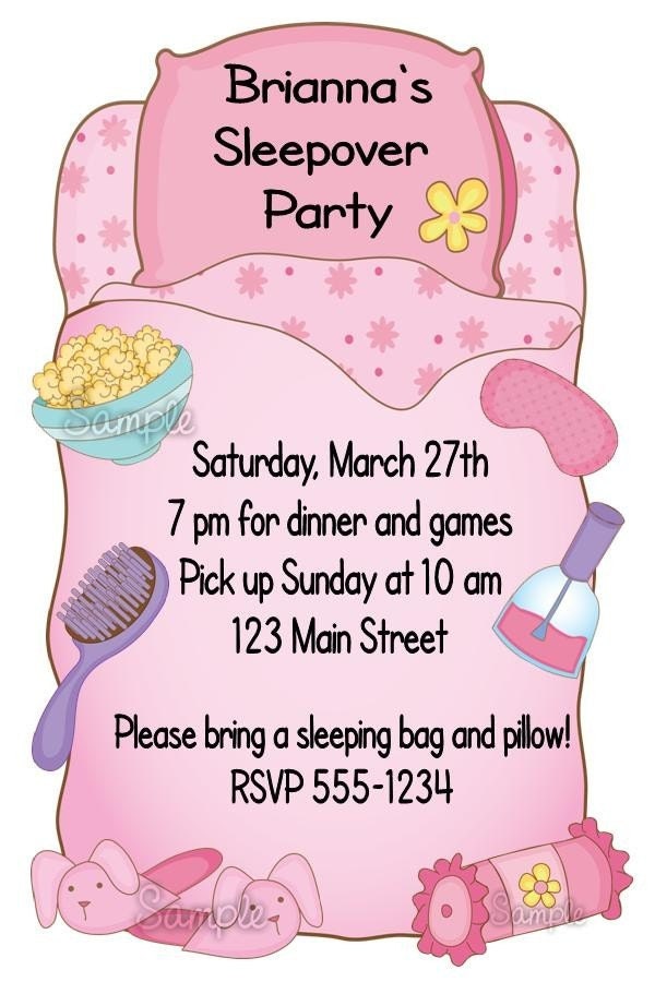 birthday party invites for girls. Girls Sleepover Birthday Party
