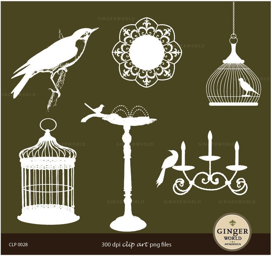 clip art bird cage. whimsy ird, candle, ird cage