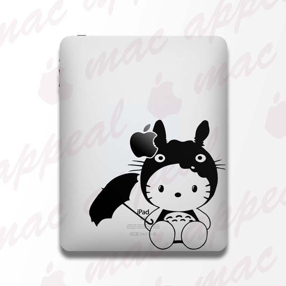 iPad Decal - Hello Kitty in Totoro Costume. From macappeal
