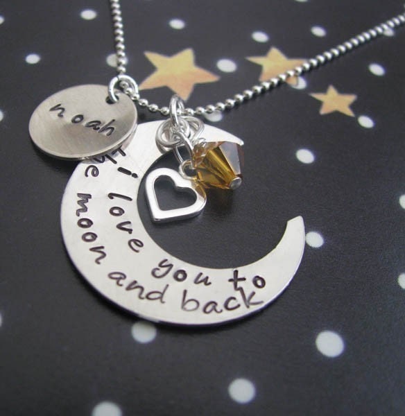 I love you to the moon and back necklace - RESERVED for leslie3504