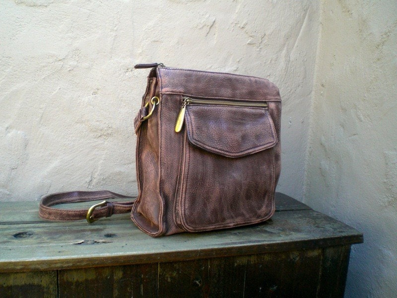distressed leather messenger bag. Leather Messenger Bag
