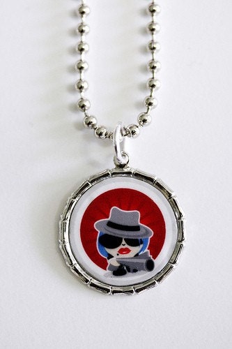 Mobster Girl Pendant Necklace