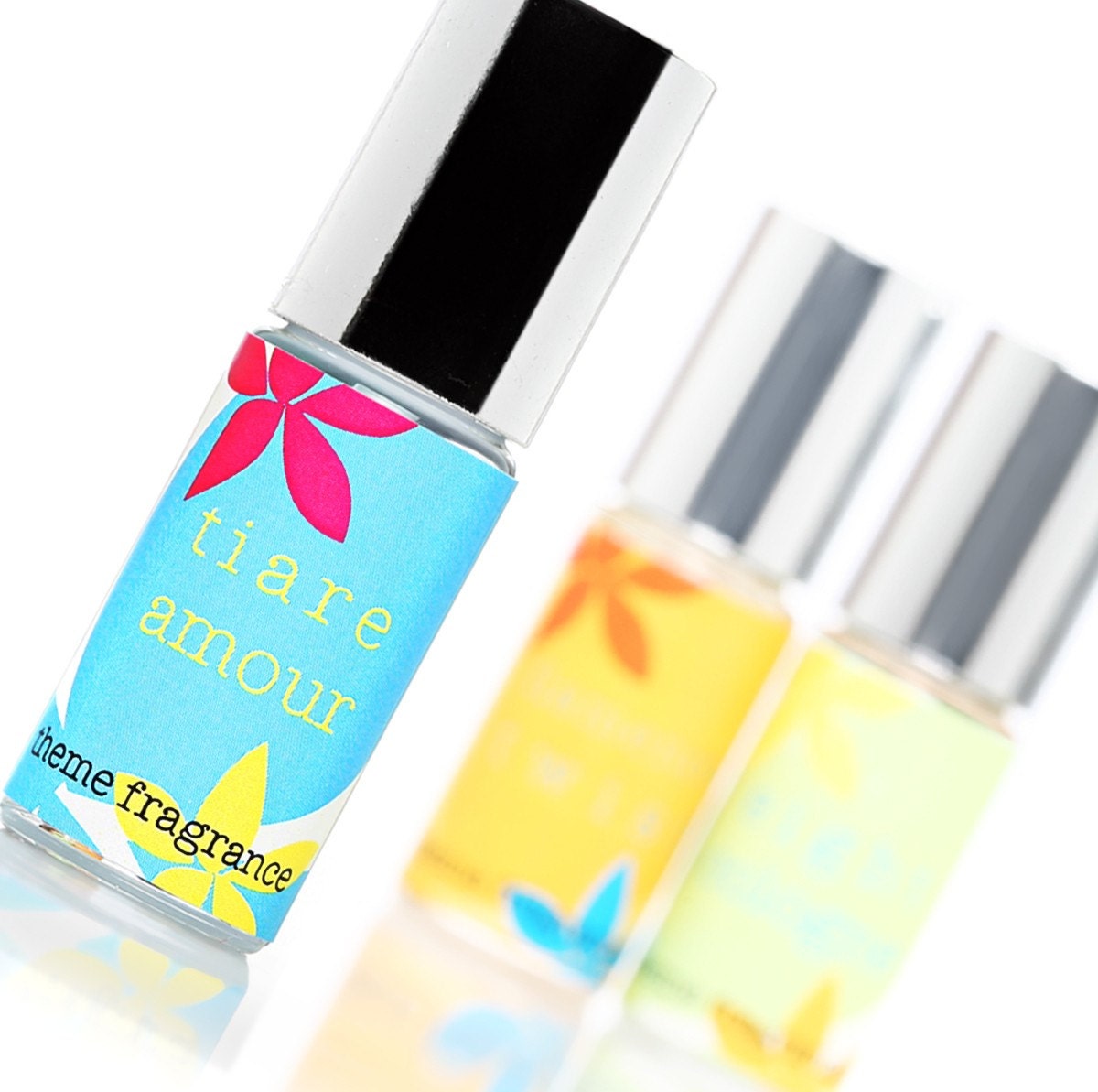 Tiare Amour tm White florals, tropical and spring notes Perfume roll on. Romantic, feminine, soft, but voluptuous.