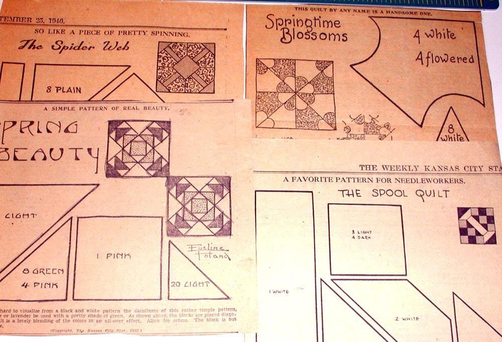 kansas city star quilt. 13 original Kansas City Star quilt patterns, Lot 1-S. From ChildhoodMemories