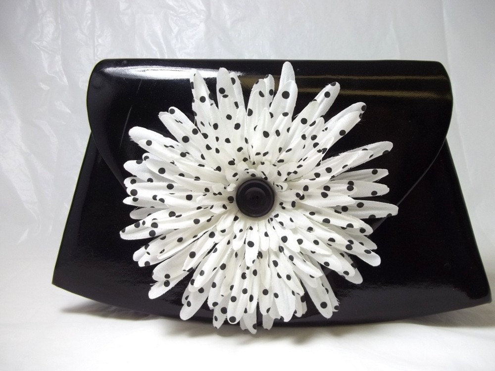 black patent leather clutch. 1960s Black Patent Leather