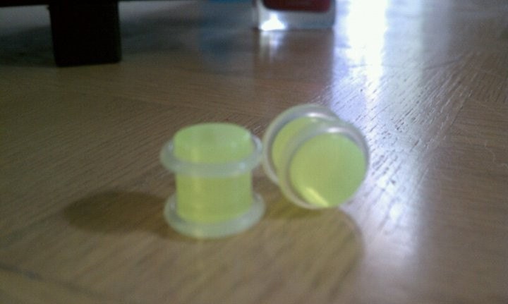 sizes of ear gauges. These ear Gauges glow in the