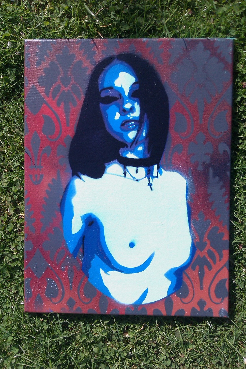 disco lust,spraypaint and stencil canvas. From LAKART