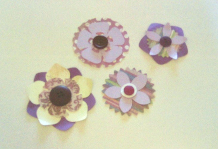 paper flowers patterns. Layered Paper Flowers, Purple Tones amp; Patterns, Heavyweight Paper Die Cuts,