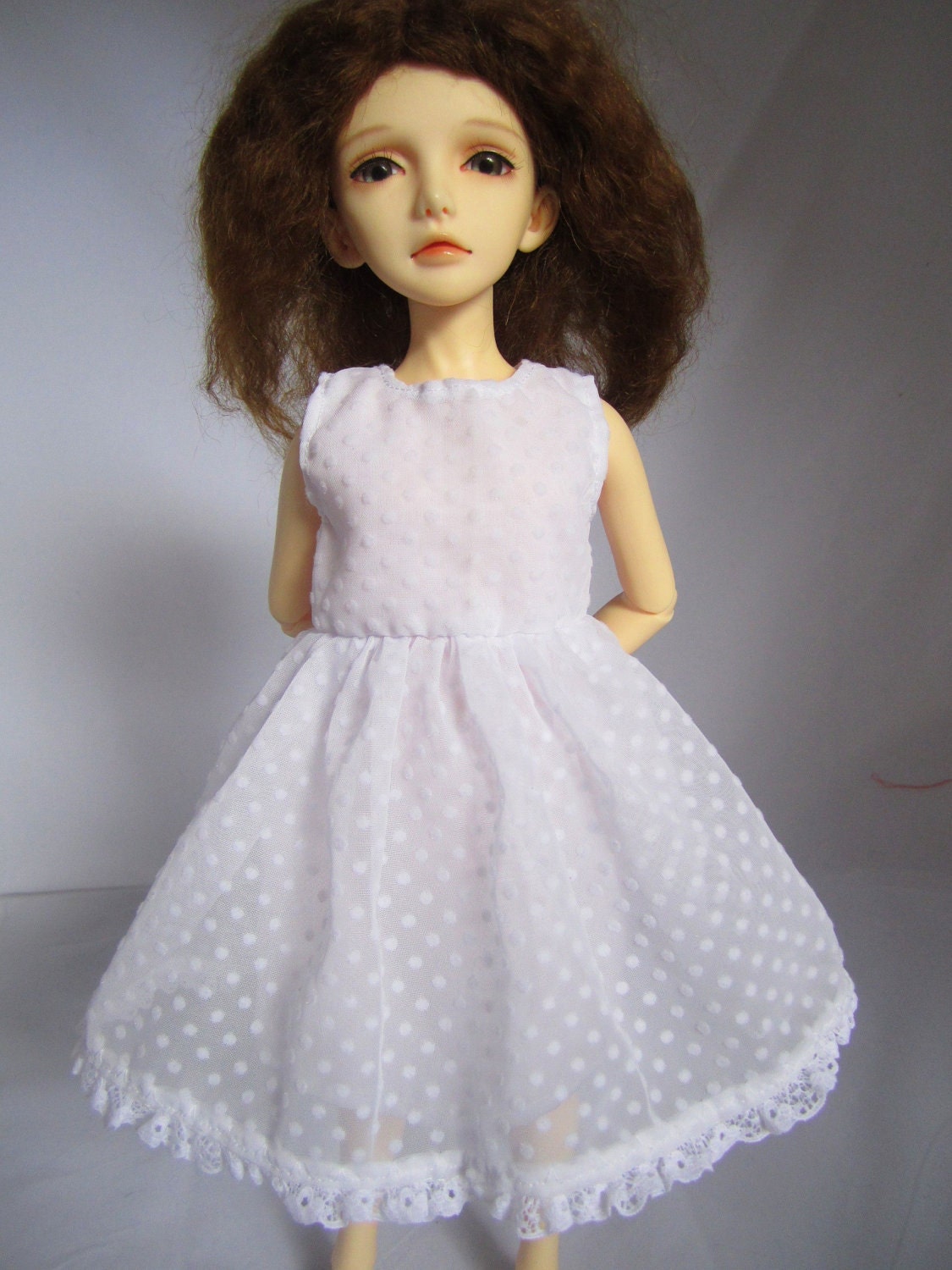White Angel dress for BJD MSD dollfie doll OOAK Soulkid Narae Unoa Minifee