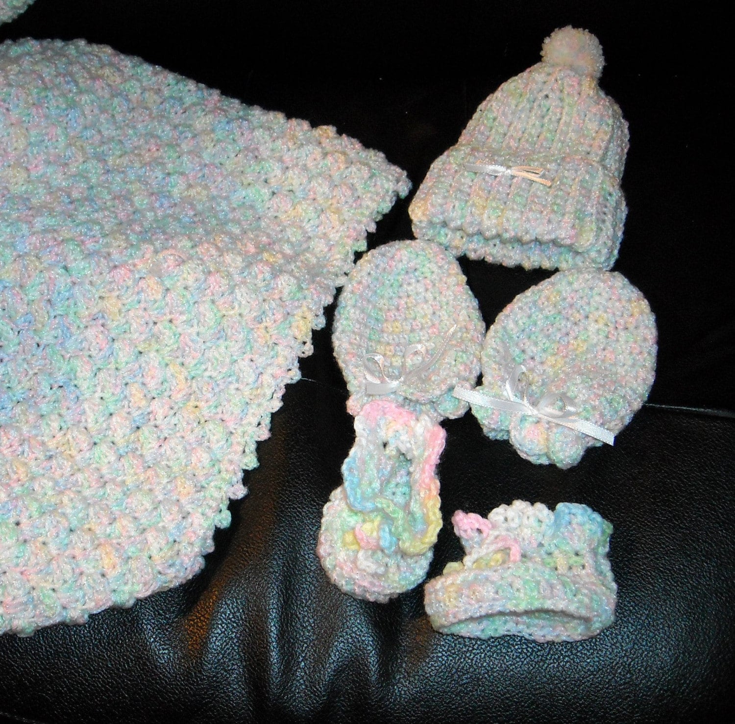 Baby Blanket and Booties Crocheted by Helnzoo2 - Reader