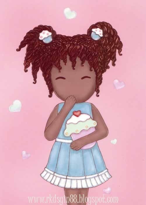 rkdsign88.blogspot.com cupcake heart girl illustration drawing art print cute whimsical reproduction digital animal african