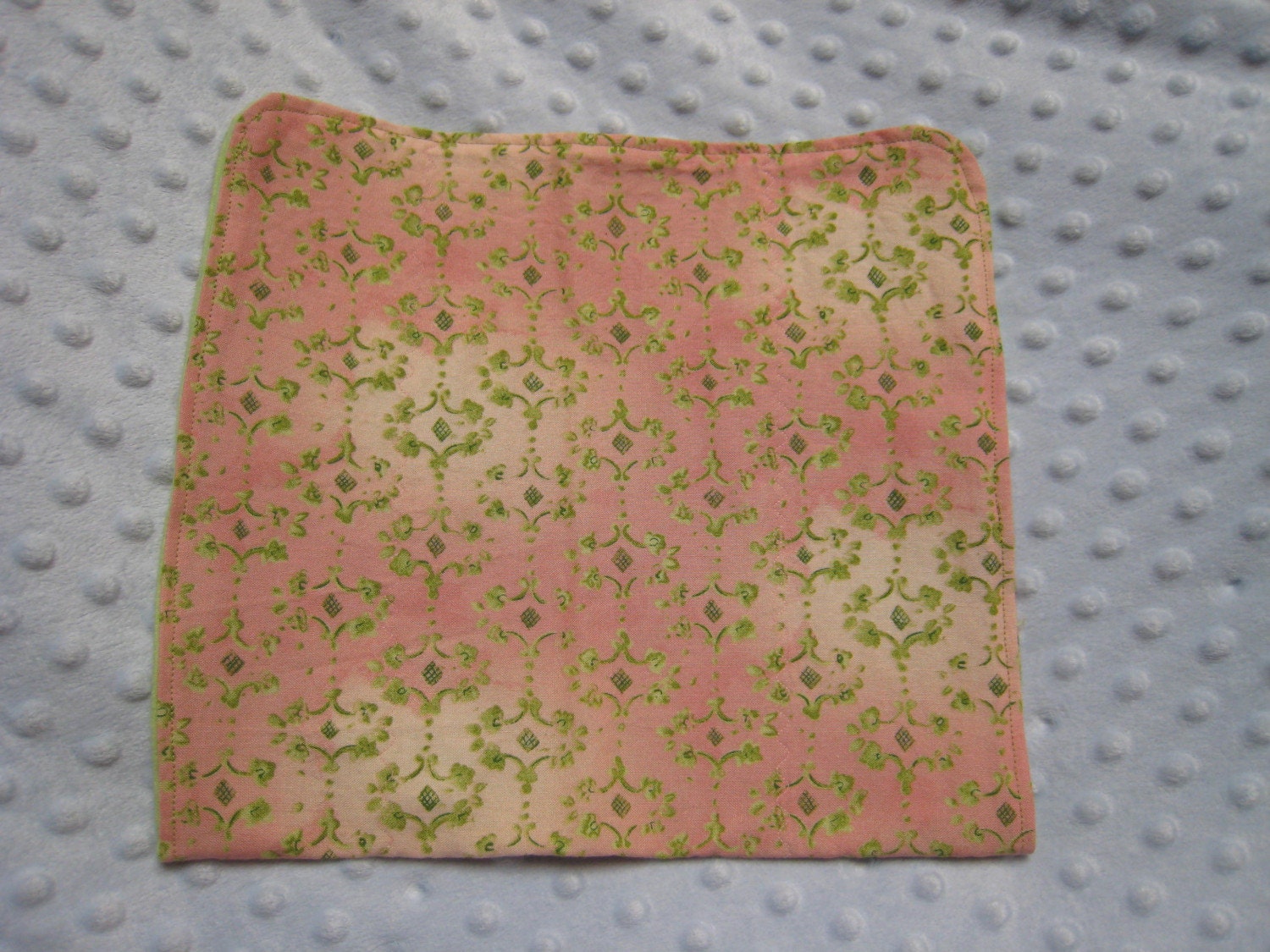 Pink and Green print Burp Cloths set 