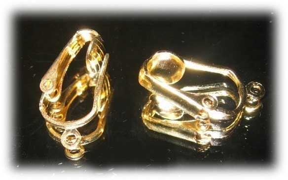 convert clip earrings to pierced. Gold Plated Pierced Look Clip-On Earring converters convert hook earwire to