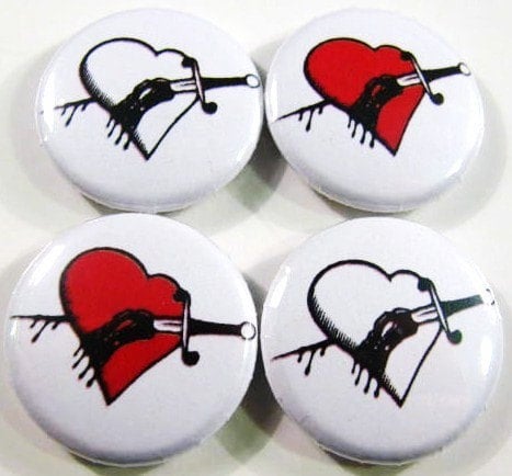 bleeding heart. button badge pin