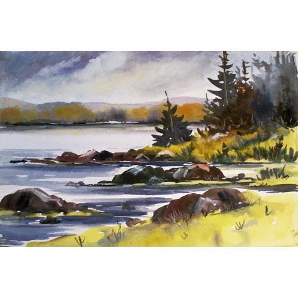 watercolor painting landscape. Original Watercolor Landscape
