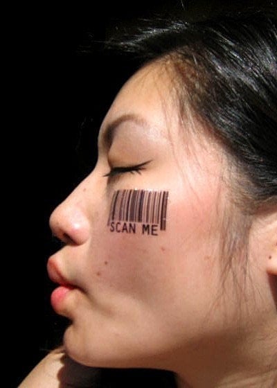barcode tattoo. ar code tattoos. arcode