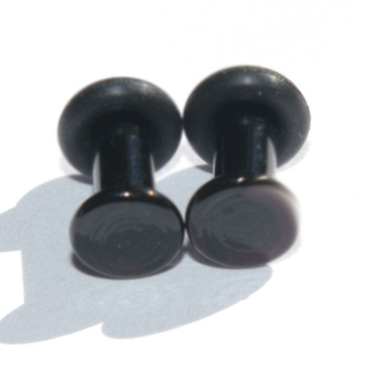 8g BLACK ear plugs body JEWELRY 3mm 